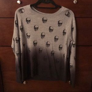 Aqua Ombré Skull Sweater